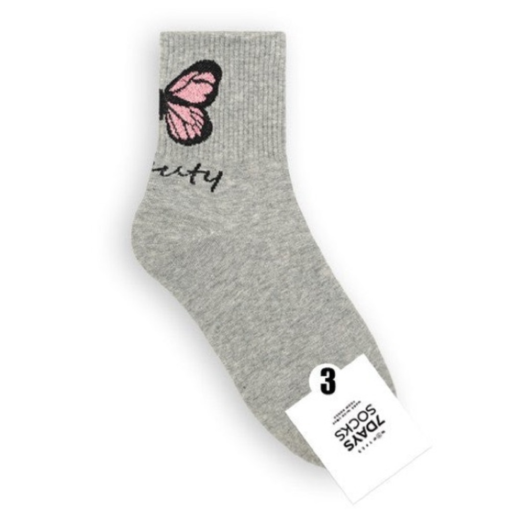 #73 Butterfly Beauty Socks Gray